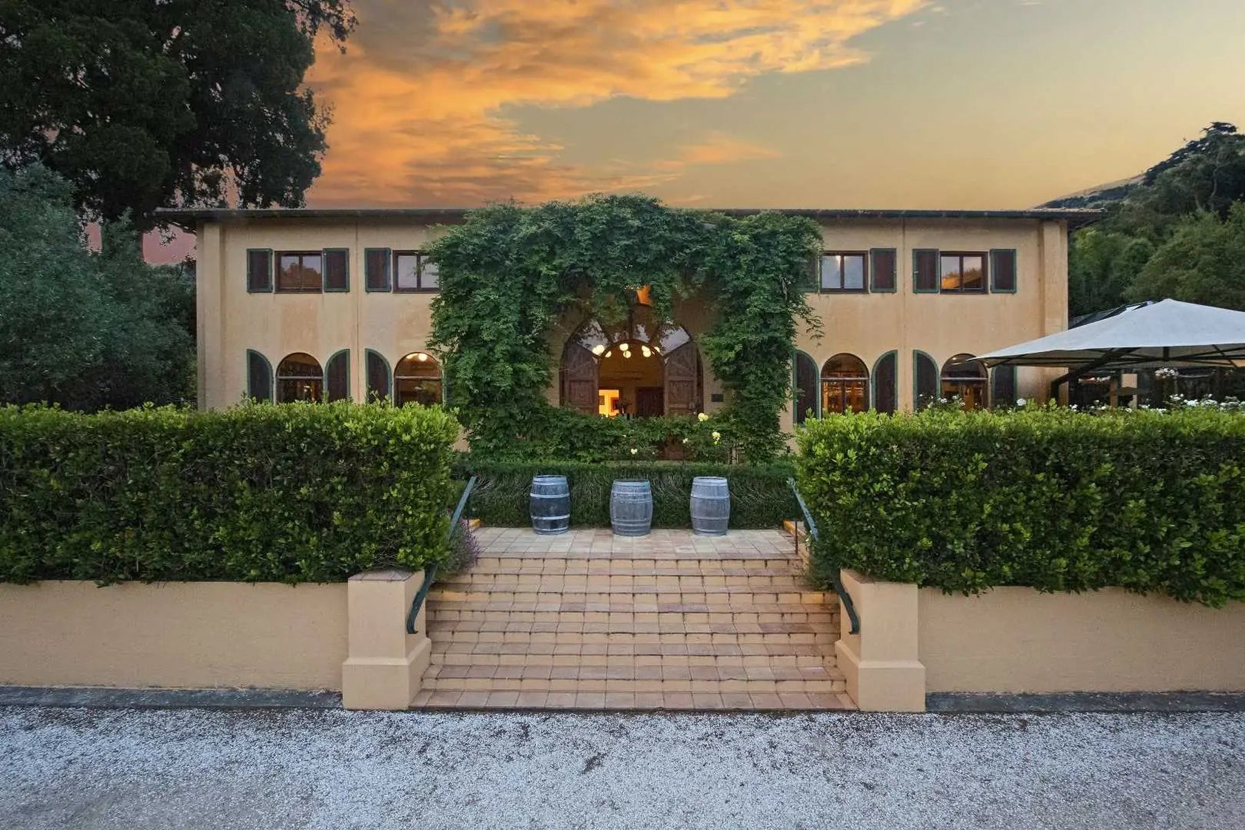 French Farm Estate vine-covered archway